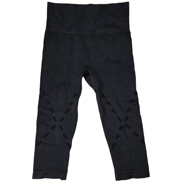 Ivy Park Black Compression Seamless Cropped Leggings Cutout Design‎ XXS - Picture 1 of 10